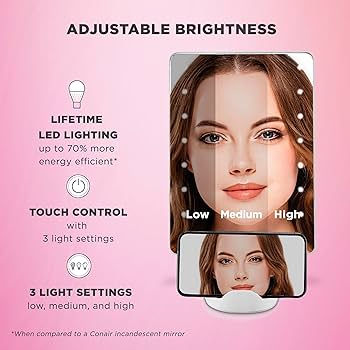 メイク道具・化粧小物 CONAIR Reflections LED Mirror Amazon.com: Conair Lighted Makeup Mirror, LED Vanity Mirror